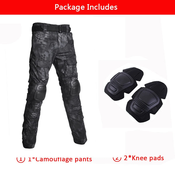 Planet Gates Multicam Camouflage Military Tactical Pants Army Wear-resistant Hiking Pant Paintball Combat Pant With Knee Pads Hunting Clothes