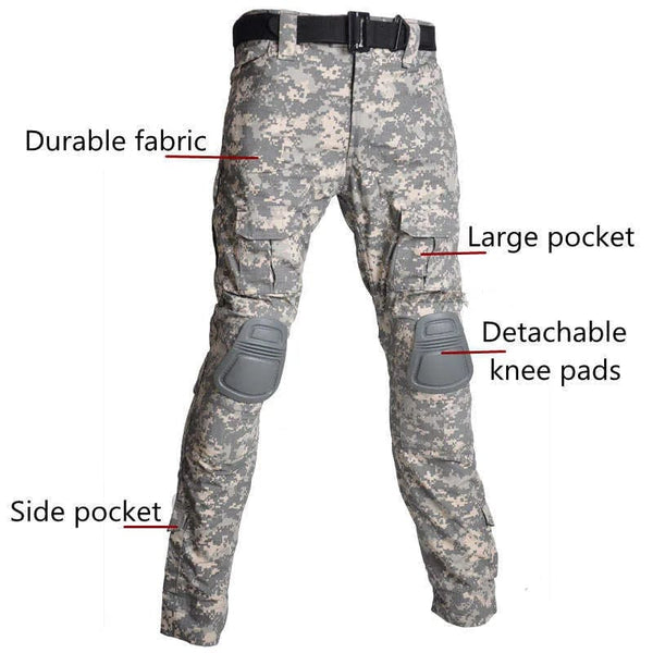 Planet Gates Multicam Camouflage Military Tactical Pants Army Wear-resistant Hiking Pant Paintball Combat Pant With Knee Pads Hunting Clothes