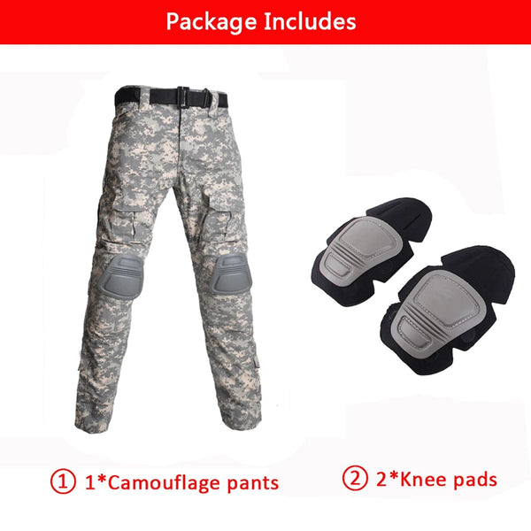 Planet Gates Multicam Camouflage Military Tactical Pants Army Wear-resistant Hiking Pant Paintball Combat Pant With Knee Pads Hunting Clothes
