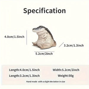 Planet Gates Multicolor 1 Piece, Small Crocodile Statue Decoration, Suitable For Garden, Desktop, Lawn, Windowsill, Indoor Courtyard Decoration, Creative Small Decoration