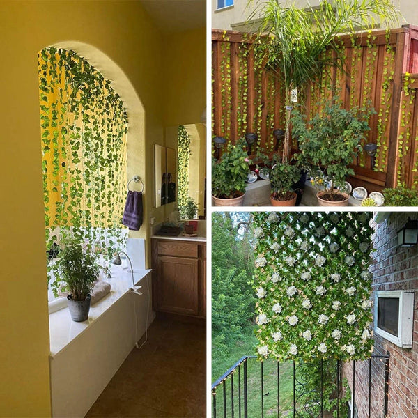 Planet Gates Multicolor 12PC Strands Artificial Lvy Leaf Vine Garland Fake Foliage Hanging Plants