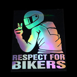 Planet Gates Multicolor / 14.99cm X 12.19cm 1pc 15x11CM Respect For Bikers Stickers Car Decals Motorcycle Vinyl Stickers Auto Decoration Reflective Waterproof Stickers