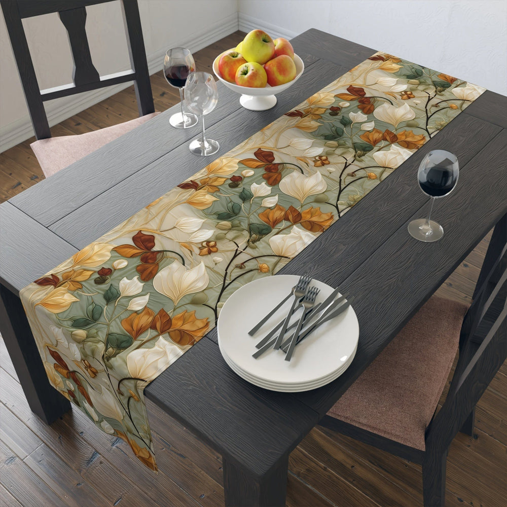 Planet Gates Multicolor 1pc, Polyester Table Runner, Vintage Flower Leaves Pattern Table Ruuner, Summer Season Table Cover, Home Outdoor Decoration, Restaurant Decoration Tablecloth, Room Decor