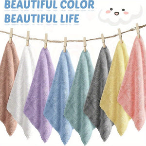 Planet Gates Multicolor 20pcs Solid Color Washcloths, Simple Plain Face Cloth, Soft Absorbent Towel Small Face Towel, Bathroom Supplies Travel Accessories Bathroom Accessories