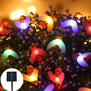 Planet Gates Multicolor / 5M 20LED 1pack Solar Cute Honey Bee String Lights, Led String Fairy Light, 5M 20LED, Bee Outdoor Garden Fence Patio Christmas Garland Lights