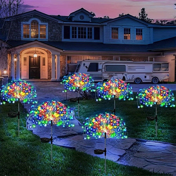 Planet Gates Multicolor / 60LED-1Pcs 420LED Solar Garden Lights Solar Firework Lights, 8Mode Lighting Solar Lights Outdoor Waterproof For Garden Patio Walkway Pathway Party Wedding Decorative 360/200/60LED