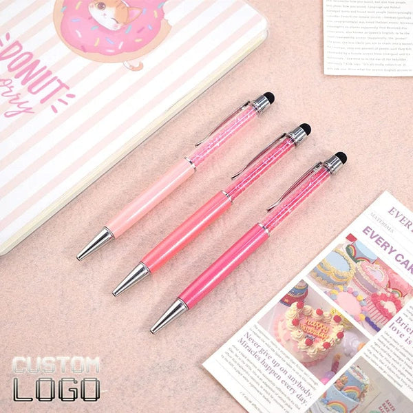Planet Gates Multicolor Metal Crystal Ballpoint Pen Custom Logo Pen Wedding Souvenir Advertising Gift School Teacher Office Stationery Pens