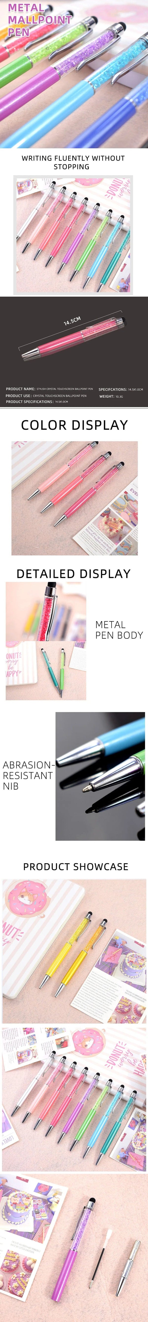 Planet Gates Multicolor Metal Crystal Ballpoint Pen Custom Logo Pen Wedding Souvenir Advertising Gift School Teacher Office Stationery Pens