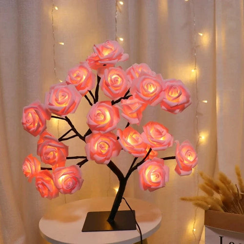 Planet Gates Multicolour Rose Tree Lamp, USB Powered LED Light Flower Night Light for Home Decoration Outdoor Parties Weddings Gift