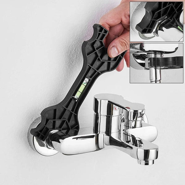 Planet Gates Multifunctional Dual Headed Wrench With Level Manual Tap Spanner Repair Plumbing Tools For Household Faucet Pipe And Toilet