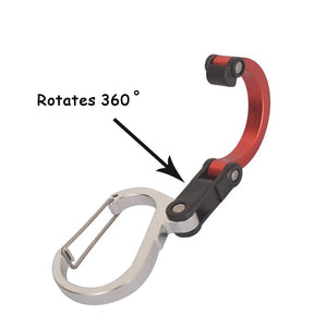Planet Gates Multifunctional Hybrid Gear Clip Carabiner 360 Degree Rotating Hook Strong Buckle Camping Hiking Travel Backpack Outdoor Gadget