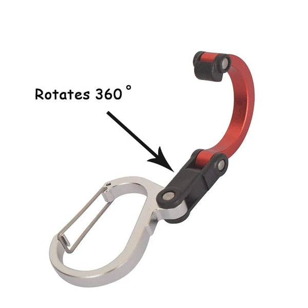 Planet Gates Multifunctional Hybrid Gear Clip Carabiner 360 Degree Rotating Hook Strong Buckle Camping Hiking Travel Backpack Outdoor Gadget