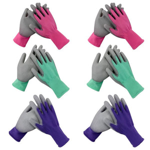 Planet Gates Multiple Colour-6 Pairs 1pair/3pairs/ 6pairs Unisex Gardening Gloves Durable Waterproof Oil Resistant Non-Slip Anti-stab Handwork Protective Gloves