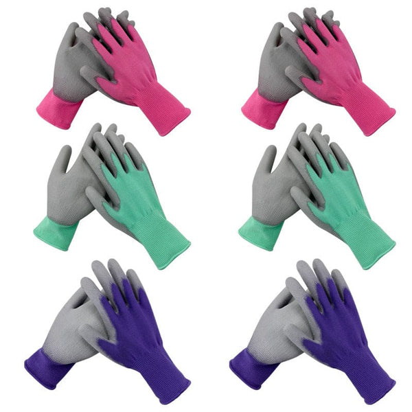 Planet Gates Multiple Colour-6 Pairs 1pair/3pairs/ 6pairs Unisex Gardening Gloves Durable Waterproof Oil Resistant Non-Slip Anti-stab Handwork Protective Gloves