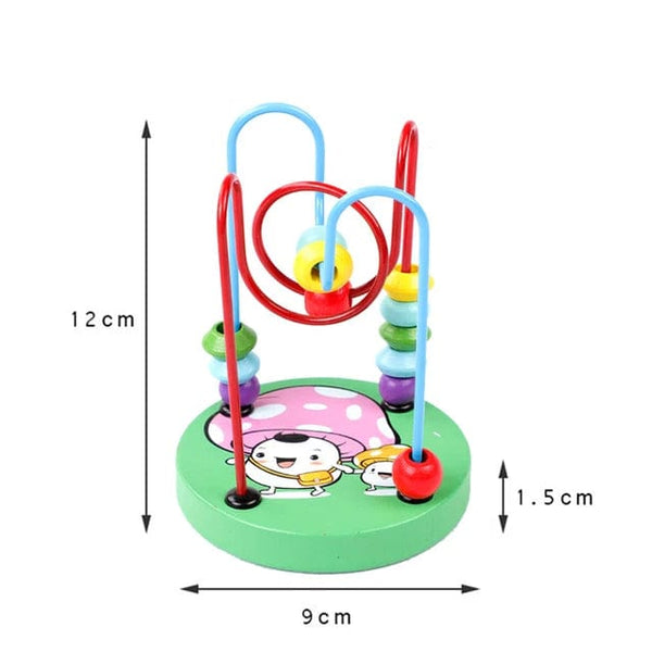 Planet Gates mushroom Baby Montessori Educational Math Toy Wooden mini Circles Bead Wire Maze Roller Coaster Abacus Puzzle toys For Kids Boy Girl Gift