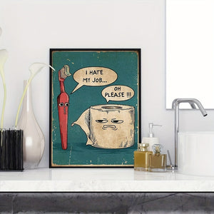 Planet Gates Muti / 30.48cmx40.64cm 1pc, I Hate My Jobs Funny Toothbrush And Toilet Paper Poster Print Unique Humorous Canvas Painting Wall Art Picture Bathroom Decor