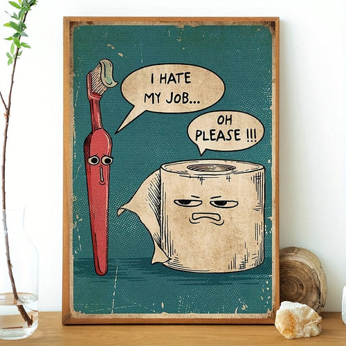 Planet Gates Muti / 40.64cmx60.96cm 1pc, I Hate My Jobs Funny Toothbrush And Toilet Paper Poster Print Unique Humorous Canvas Painting Wall Art Picture Bathroom Decor