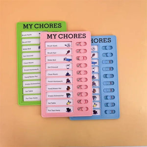 Planet Gates My chores Green Reusable My Chores Checklist Daily Planner Memo Plastic Board Chore Chart Responsibility Behavior for Kid Self-discipline Card