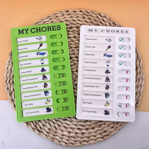 Planet Gates My chores Green Reusable My Chores Checklist Daily Planner Memo Plastic Board Chore Chart Responsibility Behavior for Kid Self-discipline Card