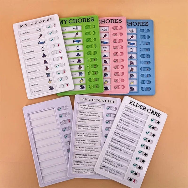 Planet Gates My chores Green Reusable My Chores Checklist Daily Planner Memo Plastic Board Chore Chart Responsibility Behavior for Kid Self-discipline Card