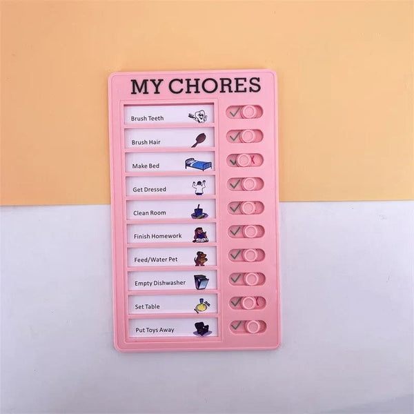 Planet Gates My chores Green Reusable My Chores Checklist Daily Planner Memo Plastic Board Chore Chart Responsibility Behavior for Kid Self-discipline Card
