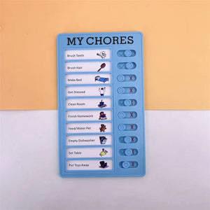 Planet Gates My chores Green Reusable My Chores Checklist Daily Planner Memo Plastic Board Chore Chart Responsibility Behavior for Kid Self-discipline Card