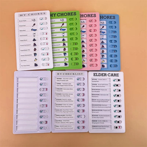 Planet Gates My chores Green Reusable My Chores Checklist Daily Planner Memo Plastic Board Chore Chart Responsibility Behavior for Kid Self-discipline Card