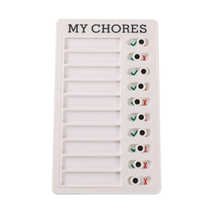 Planet Gates MY CHORES Reusable My Chores Checklist Daily Planner Memo Plastic Board Chore Chart Responsibility Behavior for Kid Self-discipline Card