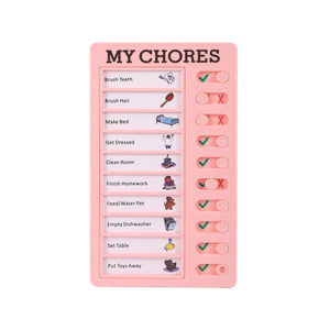 Planet Gates MY CHORES Reusable My Chores Checklist Daily Planner Memo Plastic Board Chore Chart Responsibility Behavior for Kid Self-discipline Card