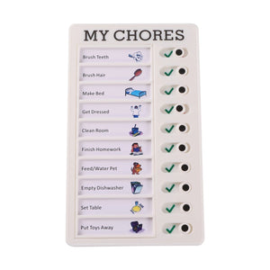 Planet Gates MY CHORES Reusable My Chores Checklist Daily Planner Memo Plastic Board Chore Chart Responsibility Behavior for Kid Self-discipline Card