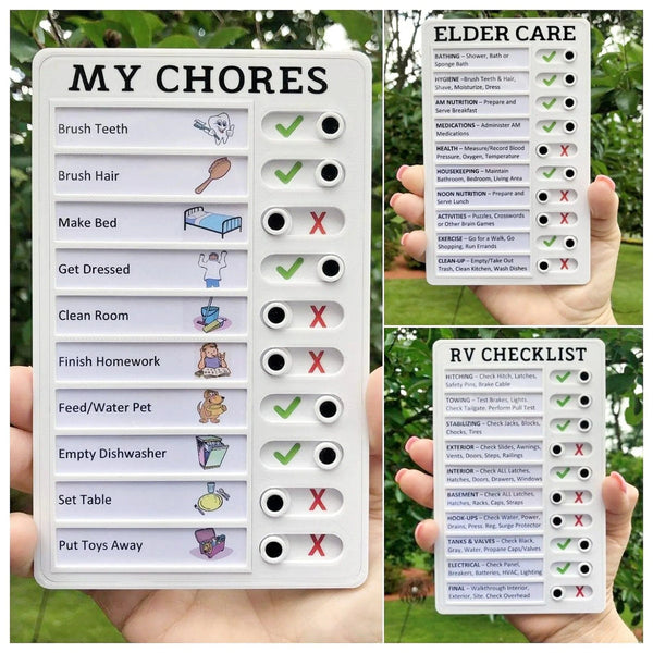 Planet Gates MY CHORES Reusable My Chores Checklist Daily Planner Memo Plastic Board Chore Chart Responsibility Behavior for Kid Self-discipline Card