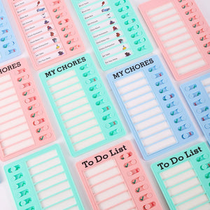 Planet Gates MY CHORES Reusable My Chores Checklist Daily Planner Memo Plastic Board Chore Chart Responsibility Behavior for Kid Self-discipline Card