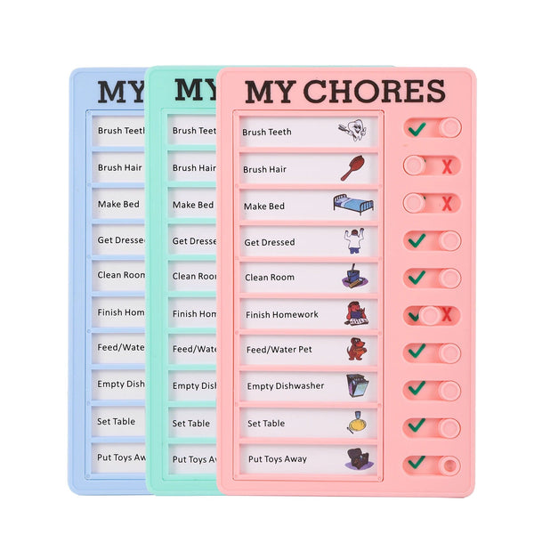 Planet Gates MY CHORES Reusable My Chores Checklist Daily Planner Memo Plastic Board Chore Chart Responsibility Behavior for Kid Self-discipline Card