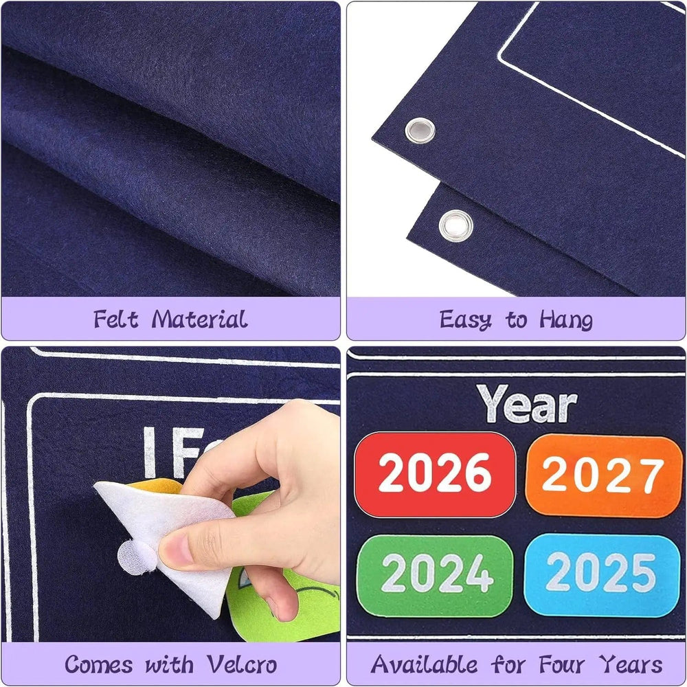 Planet Gates Calendar My Daily Calendar,Farm,Transportation Felt Story Board For Toddlers,Preschool Education Storytelling Montessori Toys for Kids