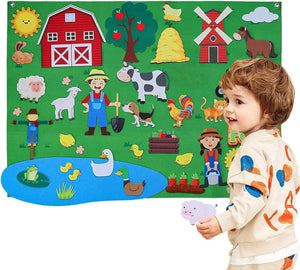 Planet Gates My Daily Calendar,Farm,Transportation Felt Story Board For Toddlers,Preschool Education Storytelling Montessori Toys for Kids