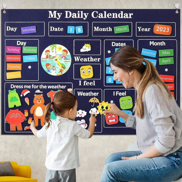 Planet Gates My Daily Calendar,Farm,Transportation Felt Story Board For Toddlers,Preschool Education Storytelling Montessori Toys for Kids