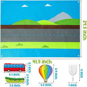 Planet Gates My Daily Calendar,Farm,Transportation Felt Story Board For Toddlers,Preschool Education Storytelling Montessori Toys for Kids