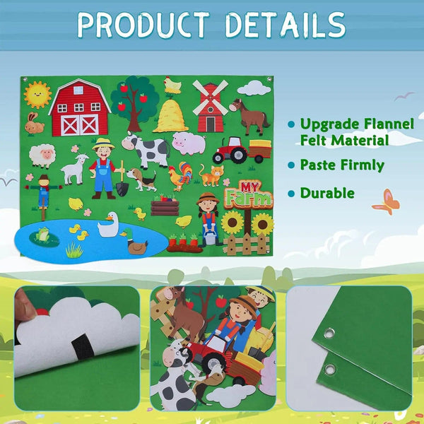 Planet Gates My Daily Calendar,Farm,Transportation Felt Story Board For Toddlers,Preschool Education Storytelling Montessori Toys for Kids