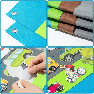 Planet Gates My Daily Calendar,Farm,Transportation Felt Story Board For Toddlers,Preschool Education Storytelling Montessori Toys for Kids