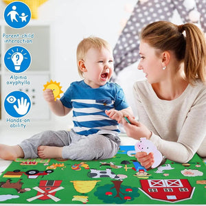 Planet Gates My Daily Calendar,Farm,Transportation Felt Story Board For Toddlers,Preschool Education Storytelling Montessori Toys for Kids