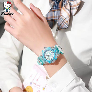 Planet Gates My Melody / CHINA Sanrio Watch Kawaii Melody Cinnamoroll Children LED Luminous Watch Kuromi Hello Kitty Student Wrist Watch Kids Birthday Gift Toy