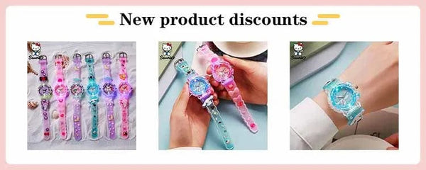 Planet Gates My Melody / CHINA Sanrio Watch Kawaii Melody Cinnamoroll Children LED Luminous Watch Kuromi Hello Kitty Student Wrist Watch Kids Birthday Gift Toy