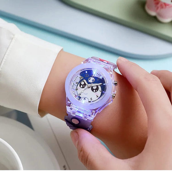 Planet Gates My Melody / CHINA Sanrio Watch Kawaii Melody Cinnamoroll Children LED Luminous Watch Kuromi Hello Kitty Student Wrist Watch Kids Birthday Gift Toy