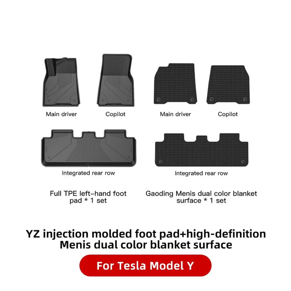 Planet Gates MY Menis dual color / france YZ For Tesla Floor Mats Model 3 Y 2021-2023 Car Four Seasons Waterproof Non-slip Floor Mat NEW  TPE Special Car Accessories