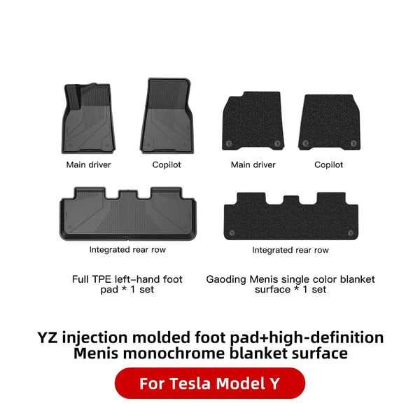Planet Gates MY Menis Monochrome / france YZ For Tesla Floor Mats Model 3 Y 2021-2023 Car Four Seasons Waterproof Non-slip Floor Mat NEW  TPE Special Car Accessories