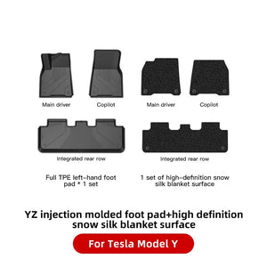 Planet Gates MY Snow Silk / CHINA YZ For Tesla Floor Mats Model 3 Y 2021-2023 Car Four Seasons Waterproof Non-slip Floor Mat NEW  TPE Special Car Accessories