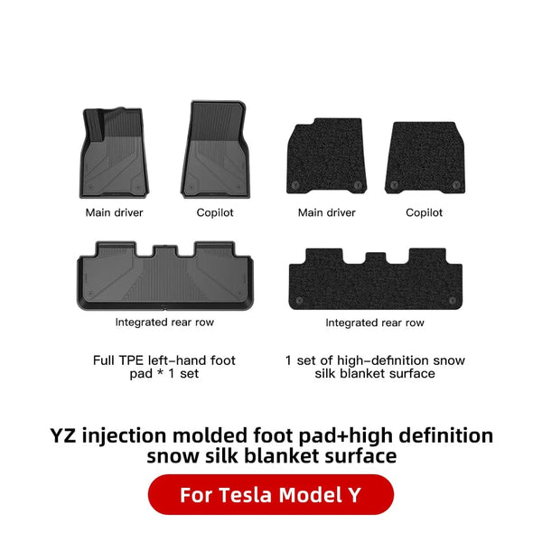 Planet Gates MY Snow Silk / CHINA YZ For Tesla Floor Mats Model 3 Y 2021-2023 Car Four Seasons Waterproof Non-slip Floor Mat NEW  TPE Special Car Accessories