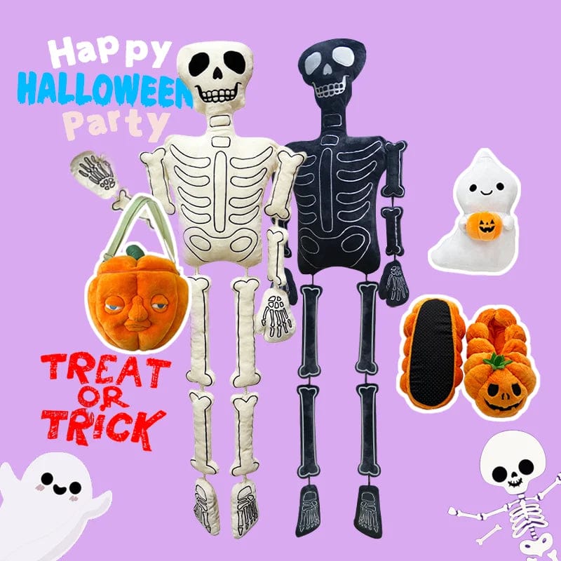 Planet Gates MyRytanda Happy Halloween Plush Toys Slippers Kawaii Ghost Pillow Pumpkin Shoulder Bags Horror Skull Fluffy Dolls