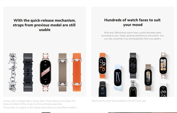 Planet Gates Mystic Rose Global Version Xiaomi Smart Band 9 1.62'' AMOLED display Up to 21-day battery life* rate and SpO₂ monitoring* 150+ sports modes