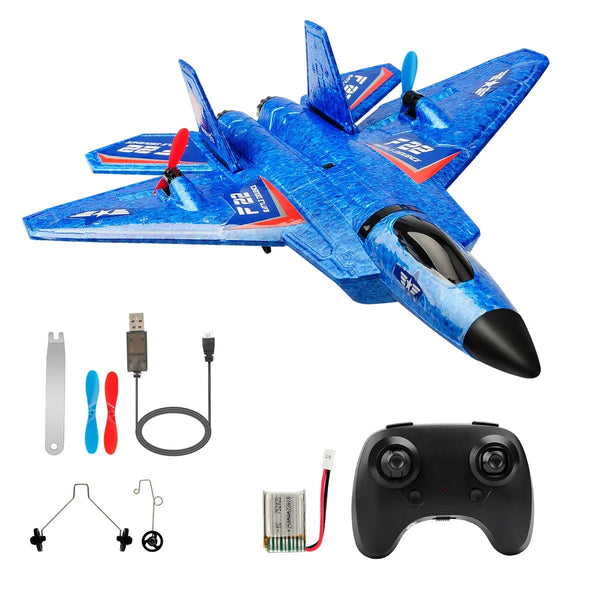Planet Gates N F22 BLUE 1 Battery / CHINA RC Plane F22 raptor Helicopter Remote Control aircraft 2.4G Airplane Remote Control EPP Foam plane Children toys
